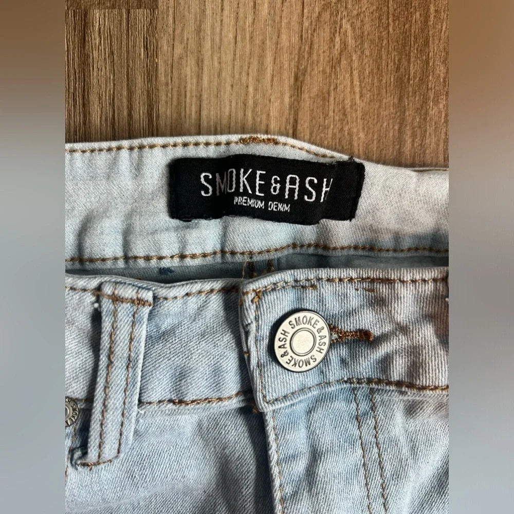 Smoke & Ash Super Light Skinny Ripped Jeans